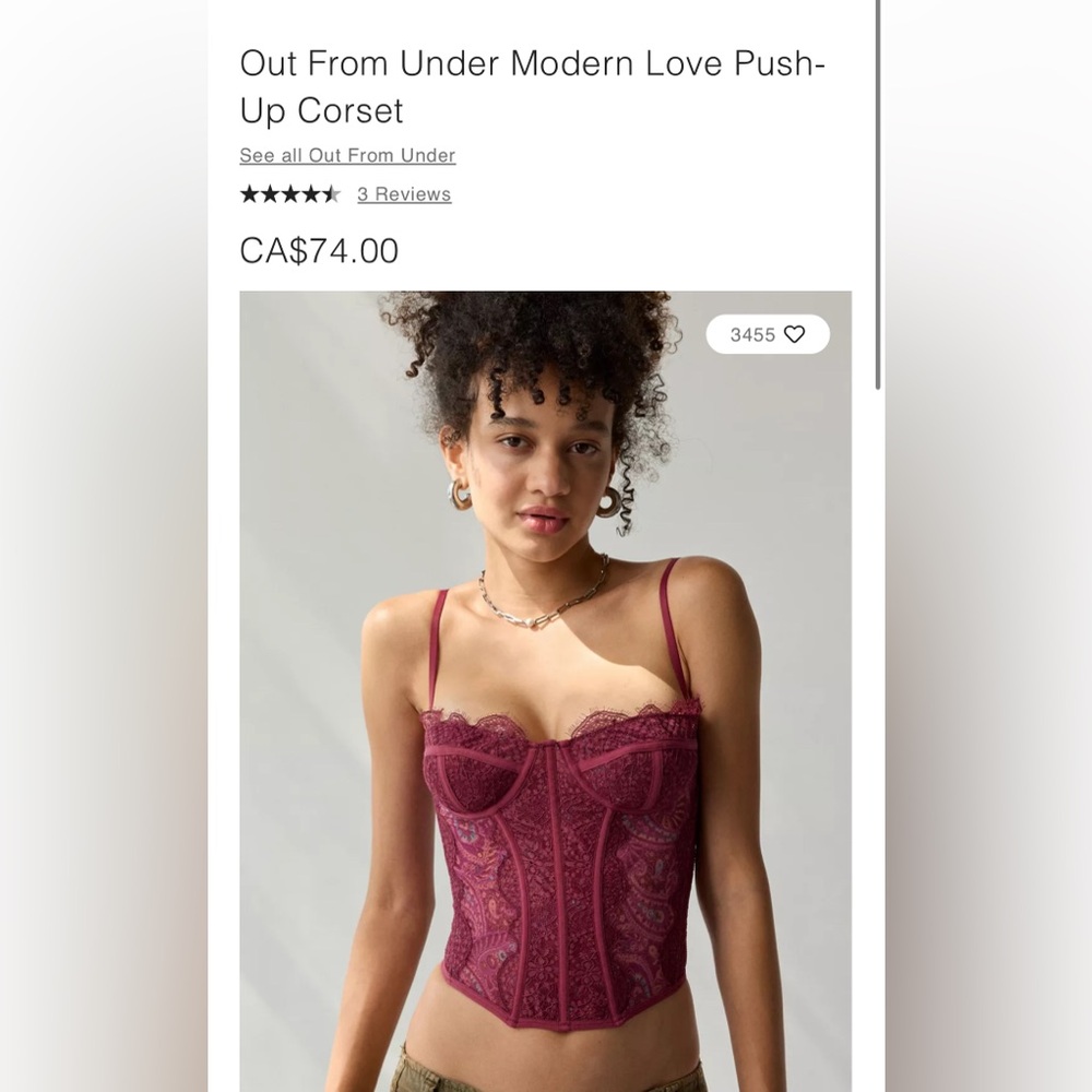 Urban Outfitters - Out From Under Modern Love Corset
